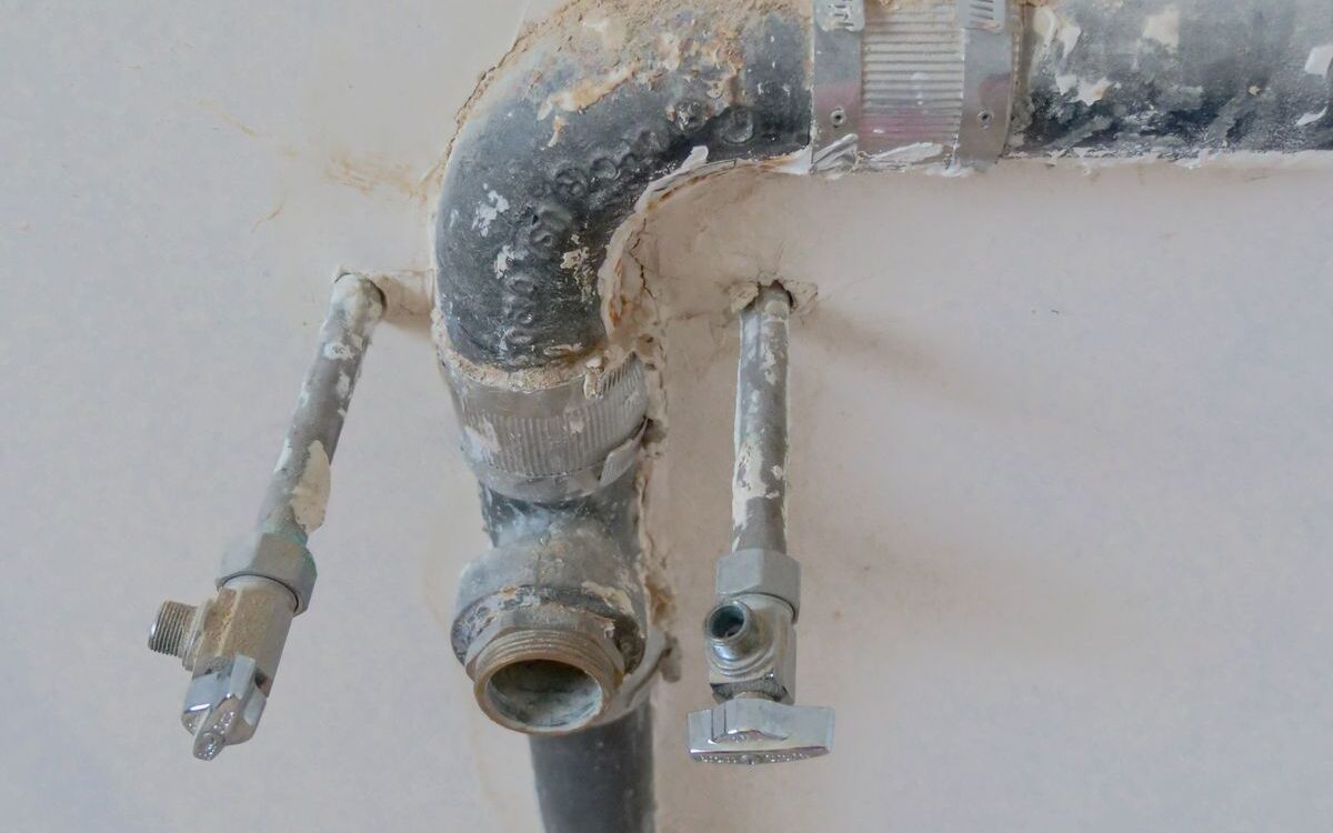 Old drain pipe opened during clearing of a stubborn blockage