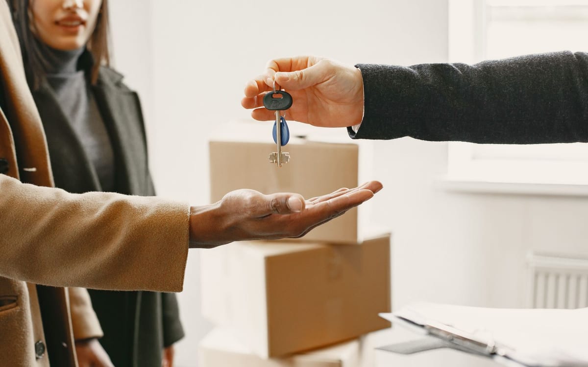 Keys handed over for a rental property